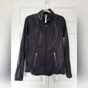 Lululemon In Stride Black Grey Heather Jacket Size 8